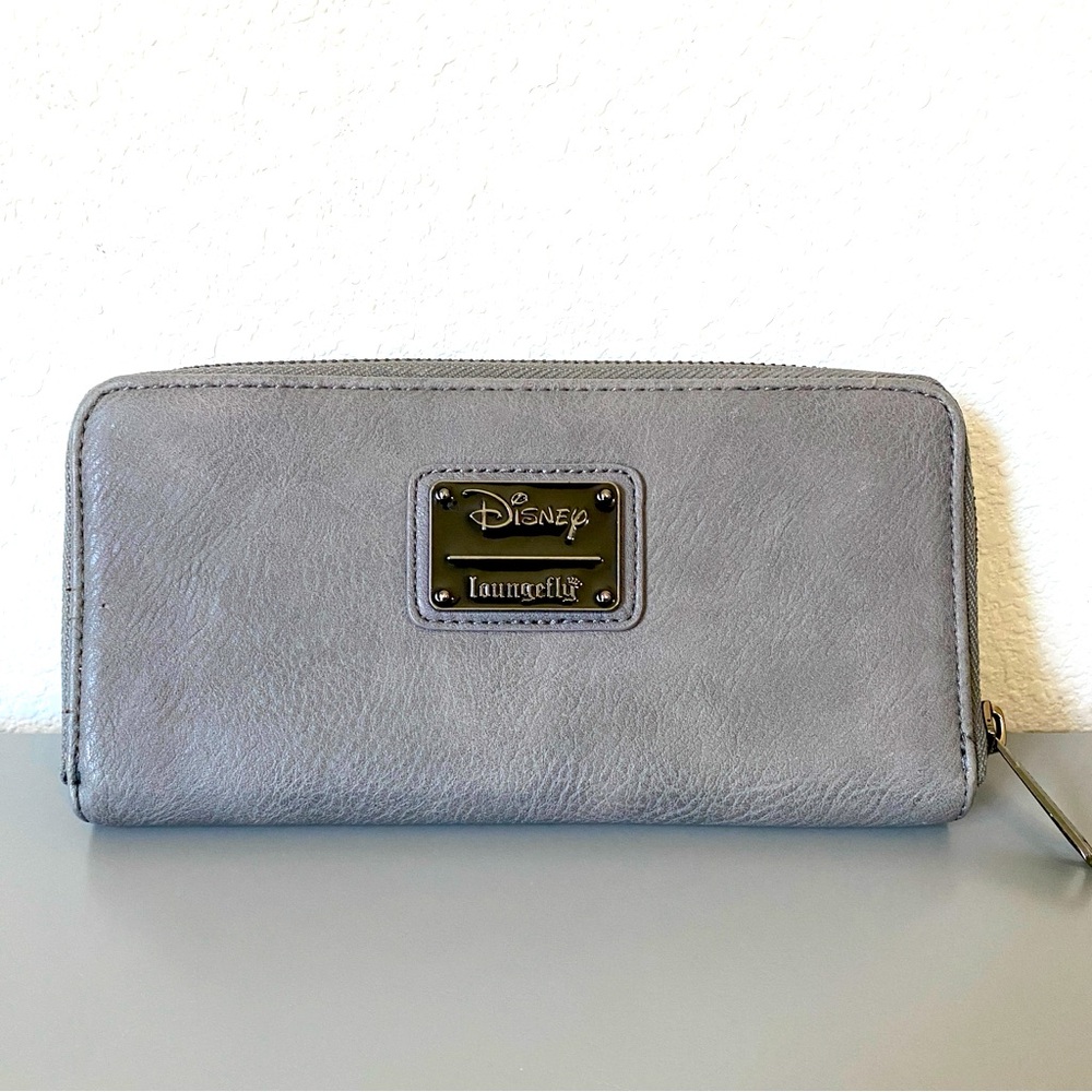 LOUNGEFLY DISNEY Gray Minnie Mouse Wallet with Sequin Bow - Picture 2 of 7